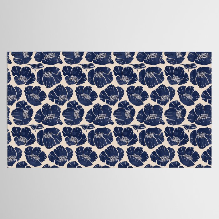 Poppies Indigo Tablecloth Gallery Image 2
