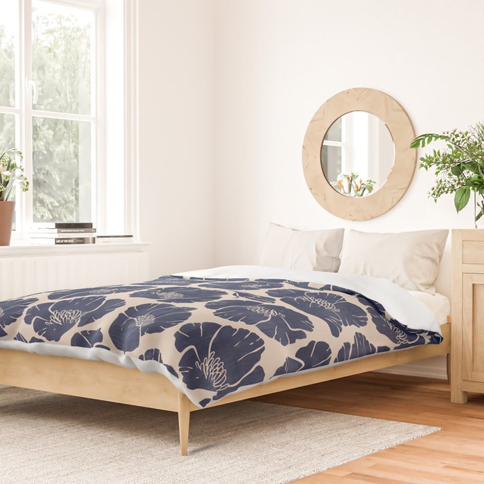 Poppies Indigo Duvet Cover Gallery Image 2