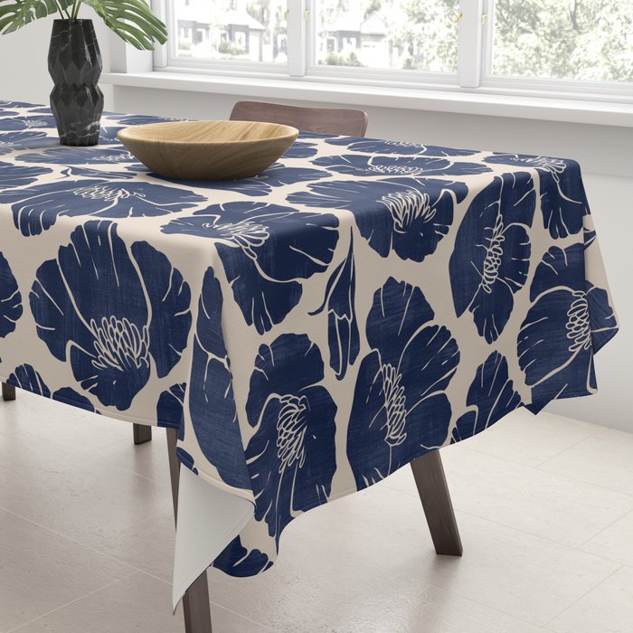 Poppies Indigo Tablecloth Gallery Image 3