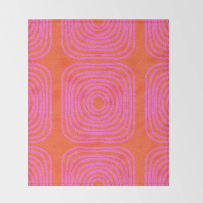 LISBOA, neon pink Throw Blanket Gallery Image 2