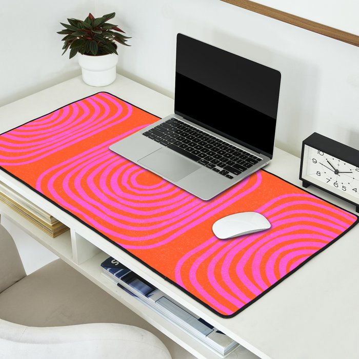 LISBOA, neon pink Desk Mat Gallery Image 2