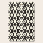 Retro Wavy Stripes with Flowers in Black & Off White Cutting Board Gallery Image 1