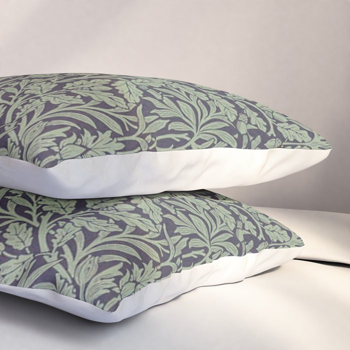 William Morris Acorn Pure Ink Green Pillow Sham Gallery Image 3