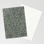 William Morris Acorn Pure Ink Green Stationery Card Gallery Image 2