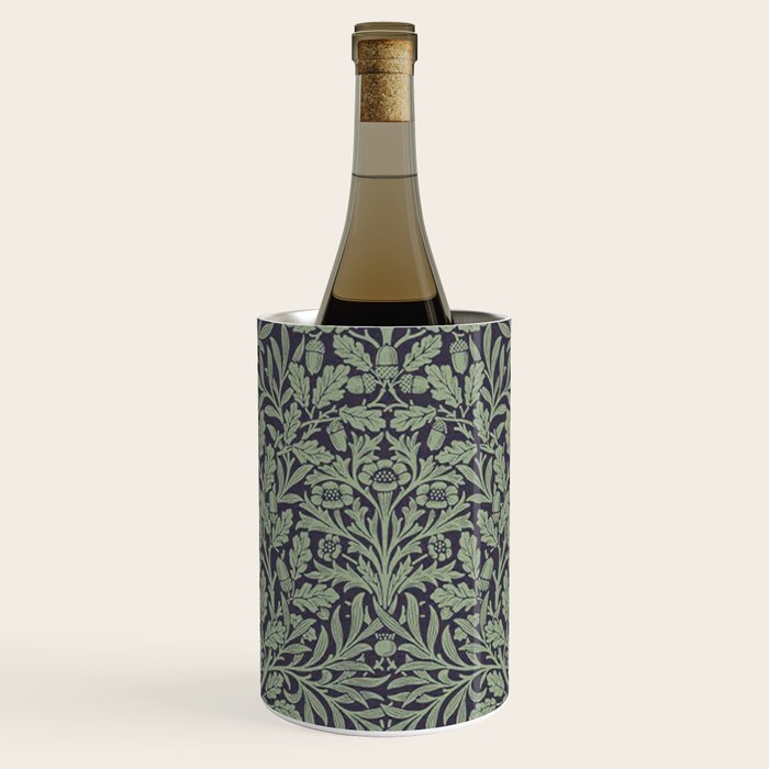 William Morris Acorn Pure Ink Green Wine Chiller Gallery Image 1
