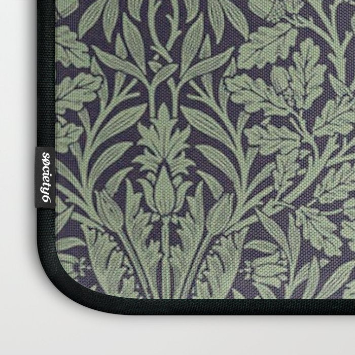 William Morris Acorn Pure Ink Green Laptop Sleeve Gallery Image 3