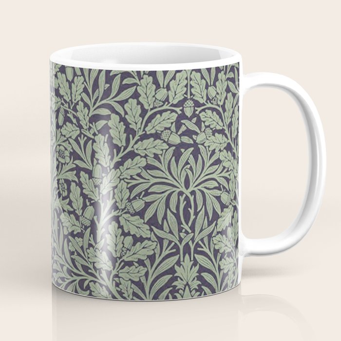 William Morris Acorn Pure Ink Green Coffee Mug Gallery Image 1