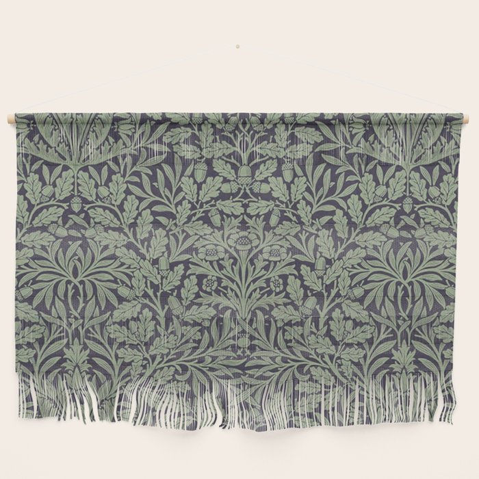 William Morris Acorn Pure Ink Green Wall Hanging Gallery Image 1