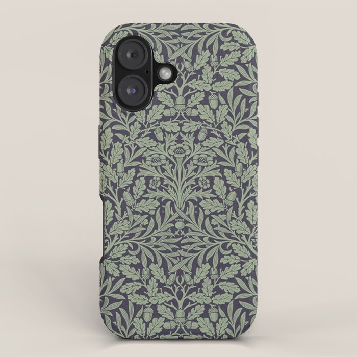 William Morris Acorn Pure Ink Green iPhone Case Gallery Image 1