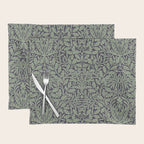 William Morris Acorn Pure Ink Green Placemat Gallery Image 1