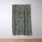 William Morris Acorn Pure Ink Green Window Curtain Gallery Image 3