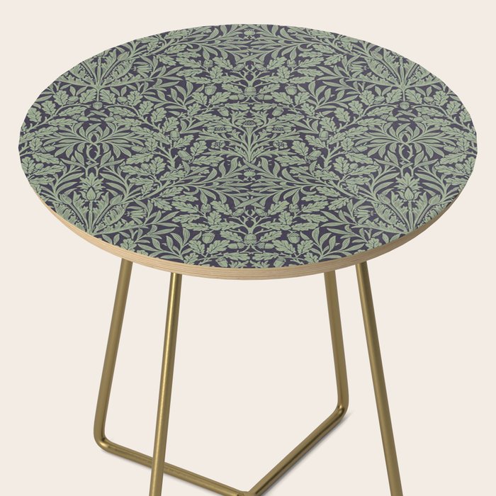 William Morris Acorn Pure Ink Green Side Table Gallery Image 2