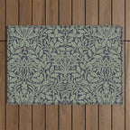 William Morris Acorn Pure Ink Green Outdoor Rug Gallery Image 1