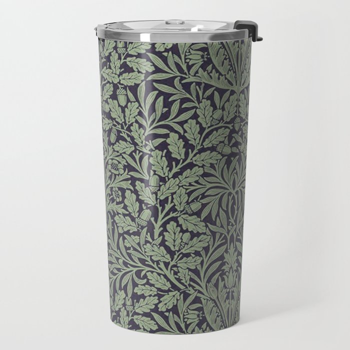 William Morris Acorn Pure Ink Green Travel Mug Gallery Image 2