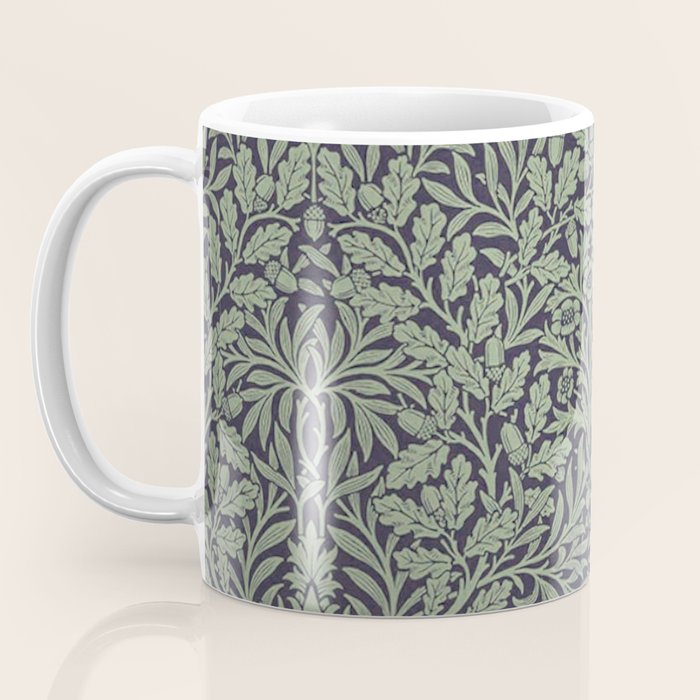 William Morris Acorn Pure Ink Green Coffee Mug Gallery Image 3