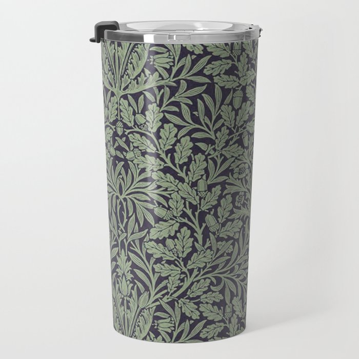 William Morris Acorn Pure Ink Green Travel Mug Gallery Image 3