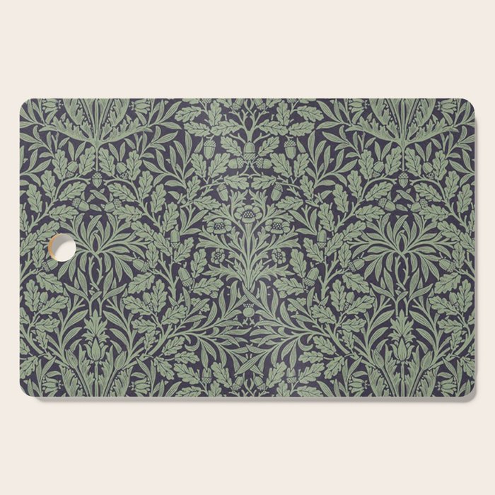 William Morris Acorn Pure Ink Green Cutting Board Gallery Image 1