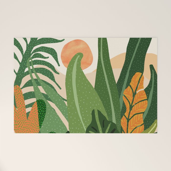 Desert Garden Sunset Landscape Welcome Mat Gallery Image 1