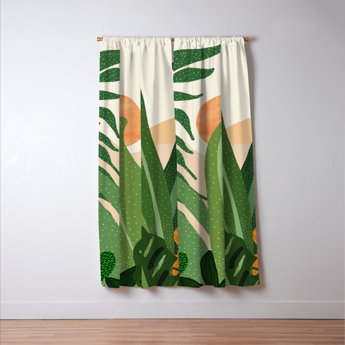 Desert Garden Sunset Landscape Window Curtain Gallery Image 3