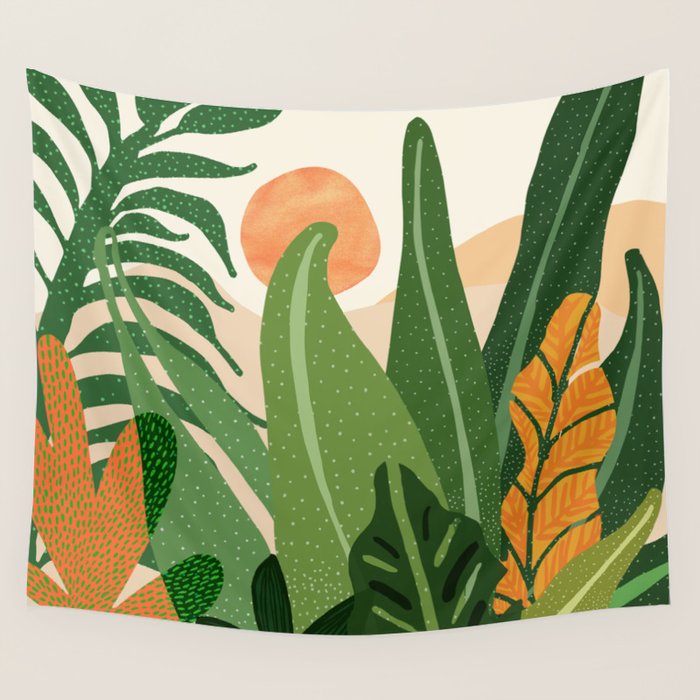 Desert Garden Sunset Landscape Wall Tapestry Gallery Image 4