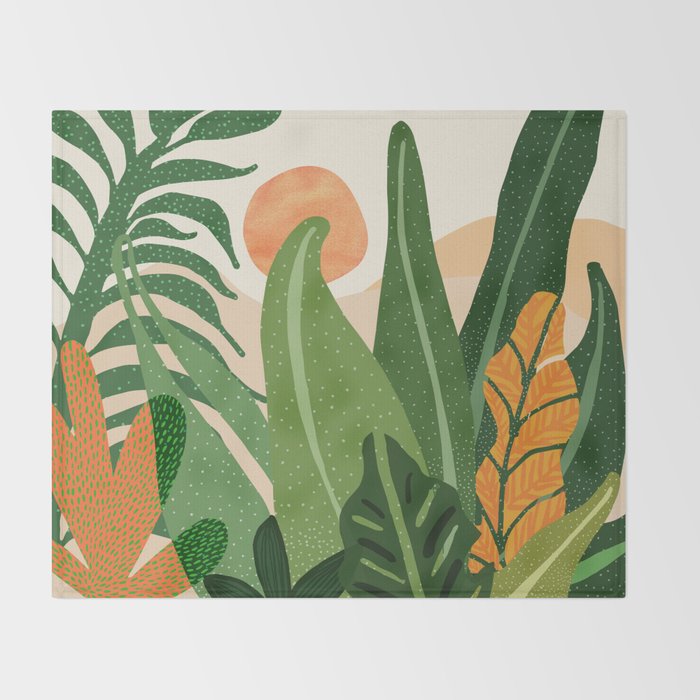 Desert Garden Sunset Landscape Throw Blanket Gallery Image 2