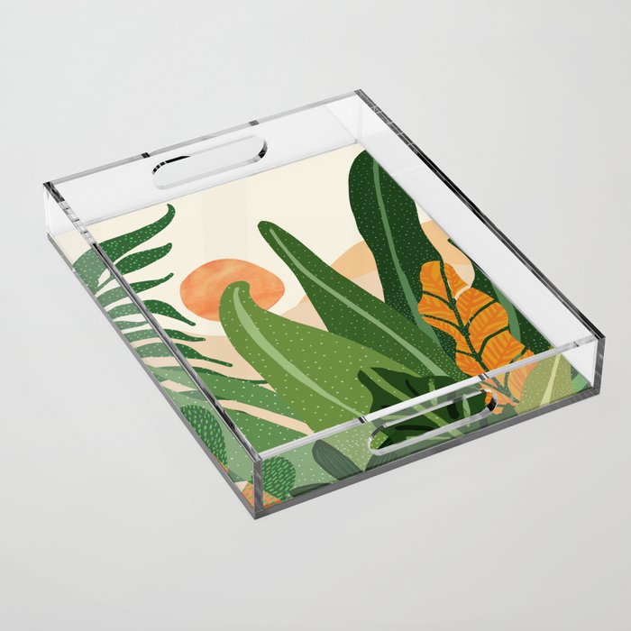 Desert Garden Sunset Landscape Acrylic Tray Gallery Image 1