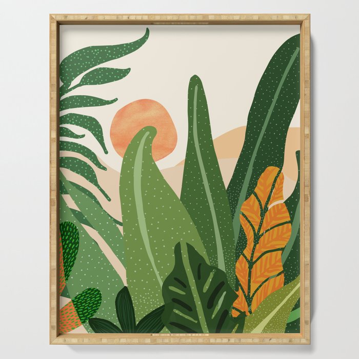 Desert Garden Sunset Landscape Serving Tray Gallery Image 1