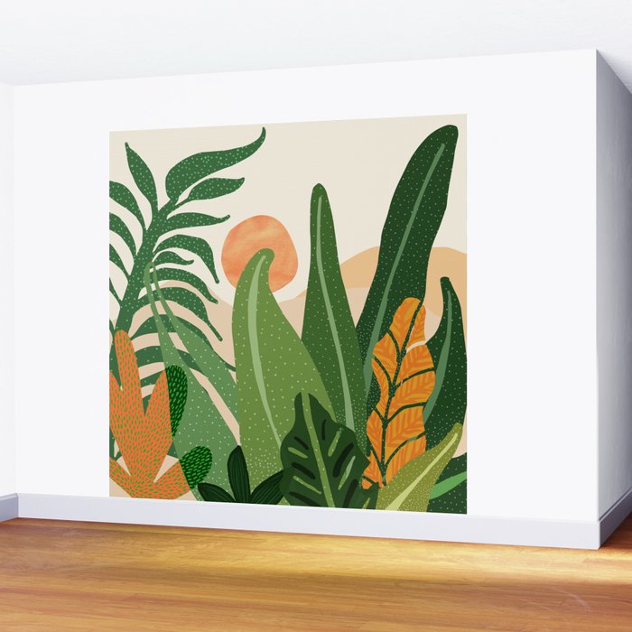 Desert Garden Sunset Landscape Wall Mural Gallery Image 2