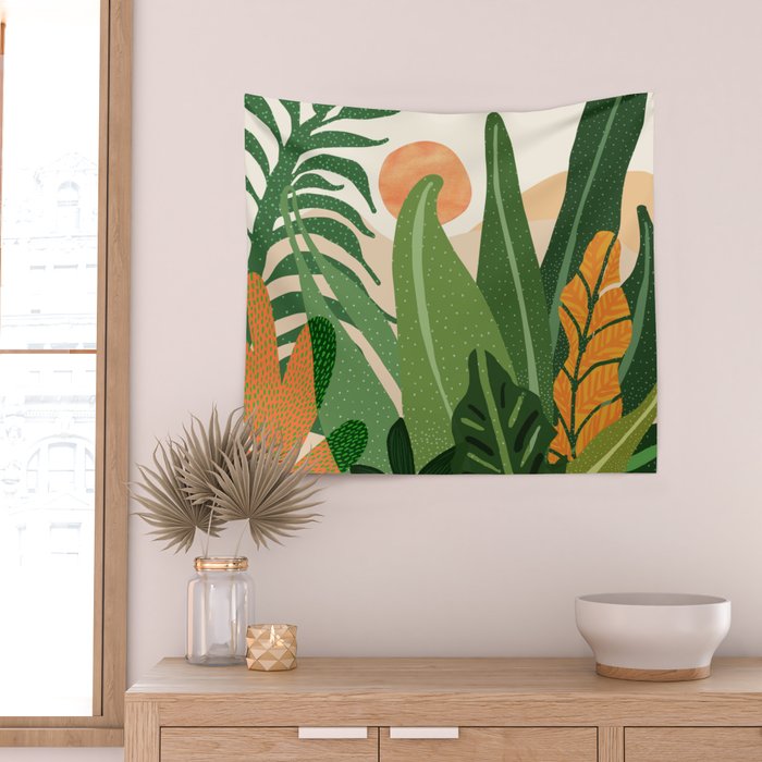 Desert Garden Sunset Landscape Wall Tapestry Gallery Image 2