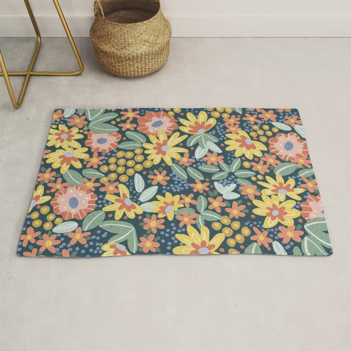 Alicia Blue Pattern Rug Gallery Image 1
