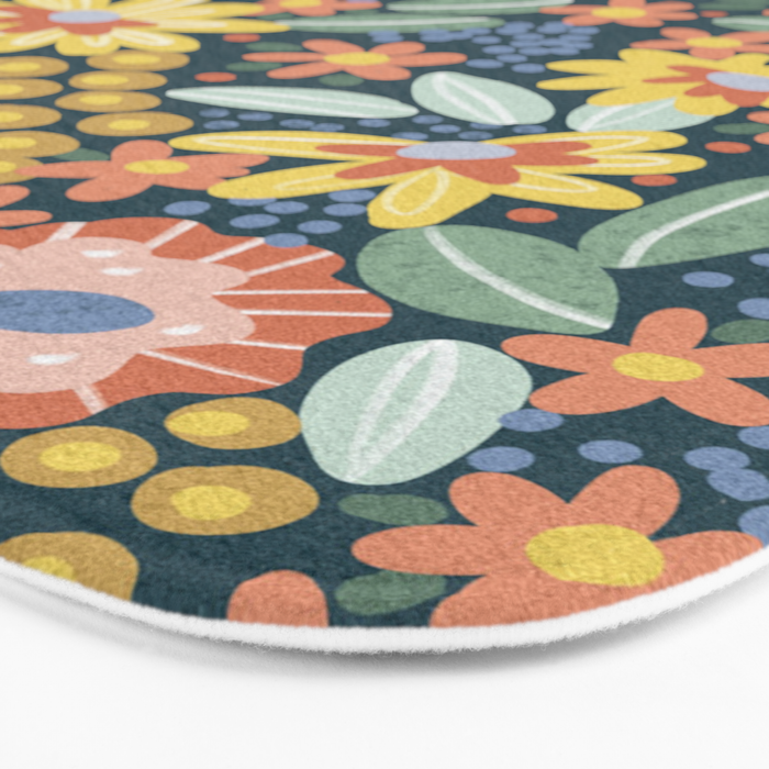 Alicia Blue Pattern Bath Mat Gallery Image 3