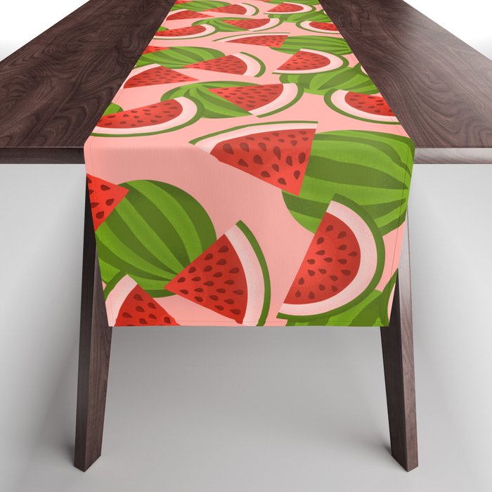 Watermelon Pattern on Pink Table Runner Gallery Image 1