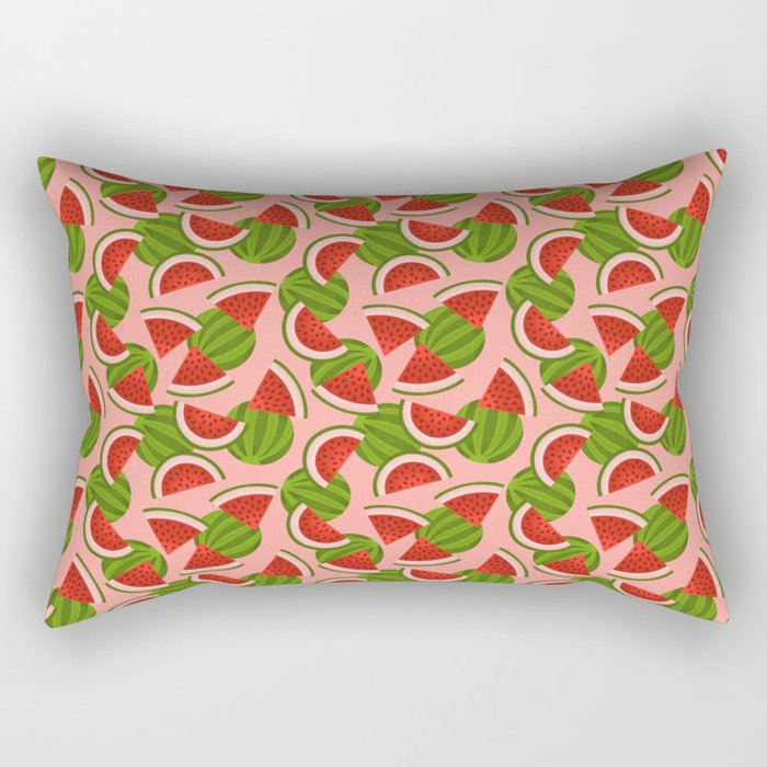Watermelon Pattern on Pink Rectangular Pillow Gallery Image 1