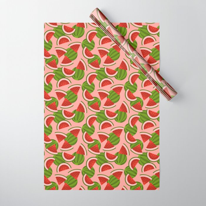 Watermelon Pattern on Pink Wrapping Paper Gallery Image 1