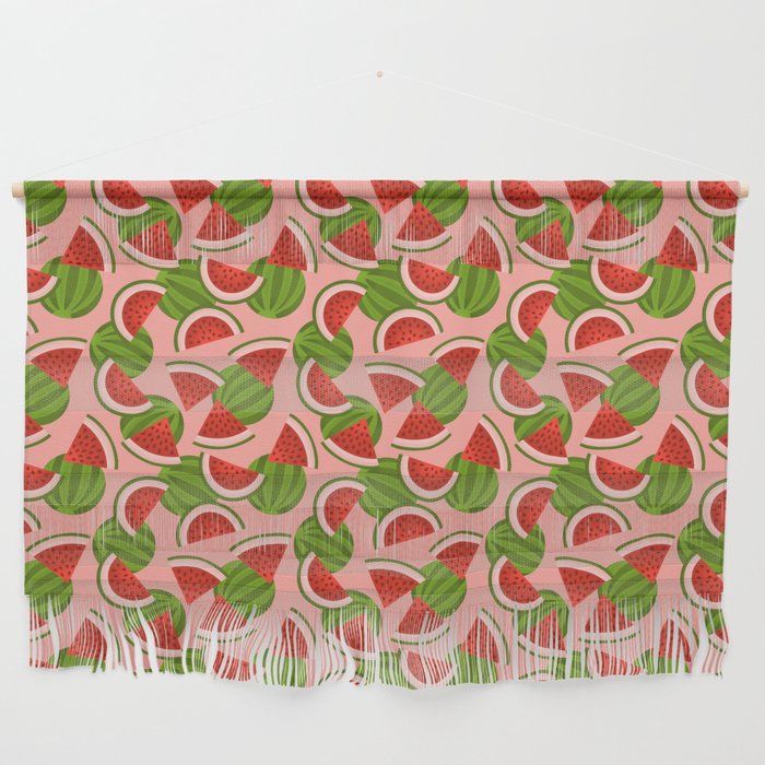 Watermelon Pattern on Pink Wall Hanging Gallery Image 1