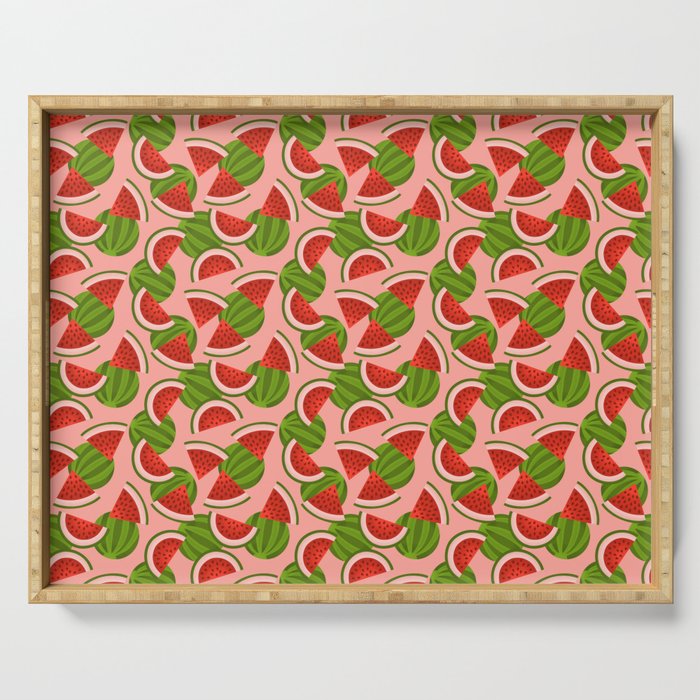 Watermelon Pattern on Pink Serving Tray Gallery Image 1