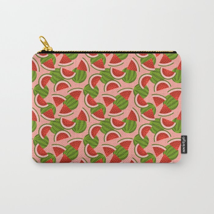 Watermelon Pattern on Pink Carry All Pouch Gallery Image 1