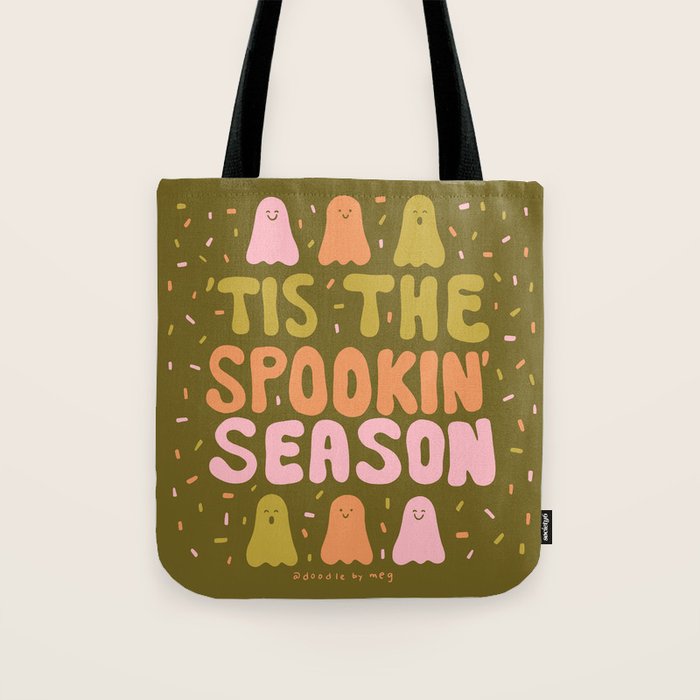 'Tis the Spookin Season in Green Tote Bag Gallery Image 1