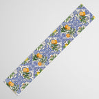 Mediterranean blue ceramic tiles, citrus fruit, lemons and oranges Table Runner Gallery Image 3