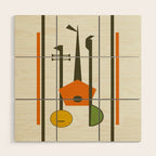 Mid-Century Modern Art Musical Strings Wood Wall Art Gallery Image 1