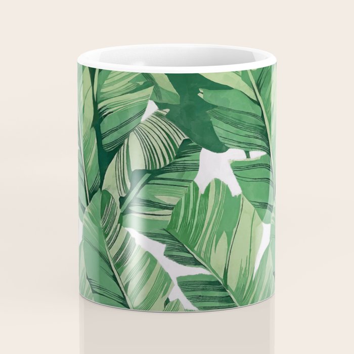 Tropical banana leaves V Coffee Mug Gallery Image 4