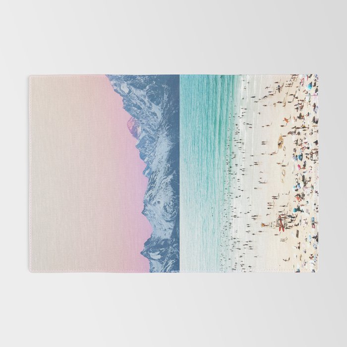 The Island, Pastel Tropical Beach, Travel Nature Landscape, Surrealism Photography Summer Rug Gallery Image 2