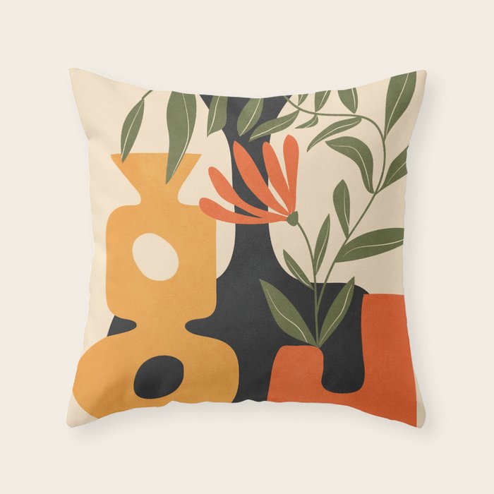 Shapes in Bloom 3 Throw Pillow Gallery Image 1