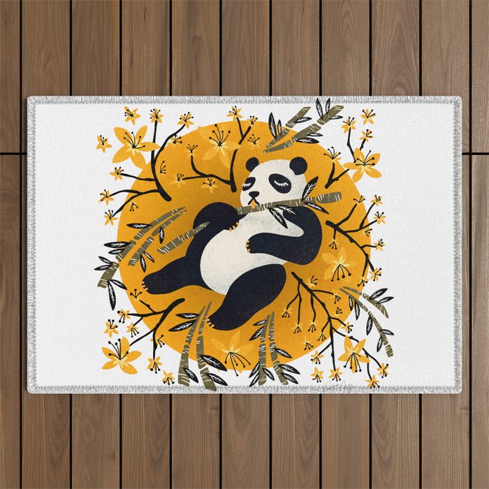 Panda Vibes - Marigold Palette Outdoor Rug Gallery Image 1