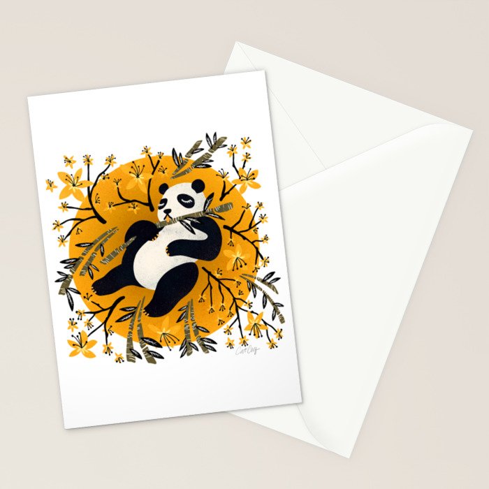 Panda Vibes - Marigold Palette Stationery Card Gallery Image 2