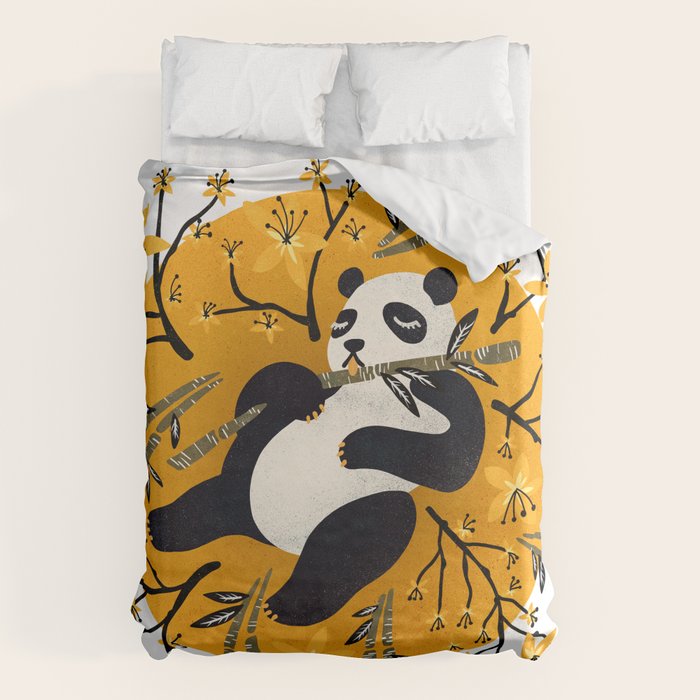 Panda Vibes - Marigold Palette Duvet Cover Gallery Image 6