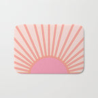   Sun Sunrise Pink Sun Print Sunshine Retro Sun Wall Art Vintage Boho Geometric Line Modern Decor  Bath Mat Gallery Image 1
