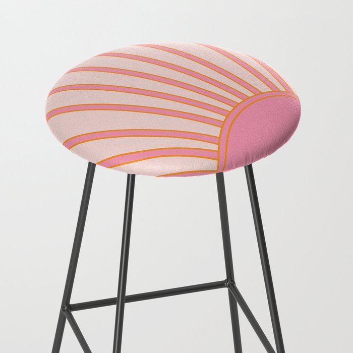   Sun Sunrise Pink Sun Print Sunshine Retro Sun Wall Art Vintage Boho Geometric Line Modern Decor  Stool Gallery Image 2