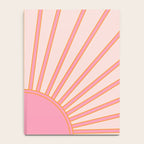   Sun Sunrise Pink Sun Print Sunshine Retro Sun Wall Art Vintage Boho Geometric Line Modern Decor  Notebook Gallery Image 4