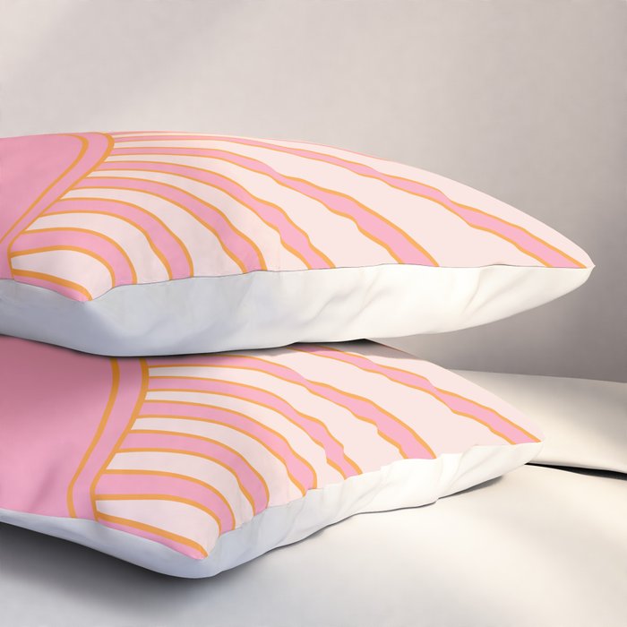   Sun Sunrise Pink Sun Print Sunshine Retro Sun Wall Art Vintage Boho Geometric Line Modern Decor  Pillow Sham Gallery Image 3